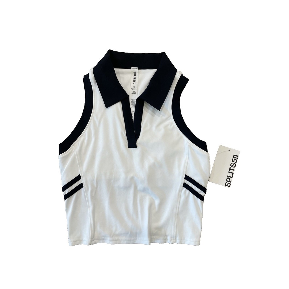 NWT Splits59 Athletic Golf Tennis Austin Airweight Crop Polo Top Sz XS New